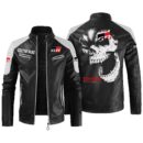 Custom Name Toyota Gazoo Racing Contrast Leather Jacket - Personalized Logo Car Motorcycle Model