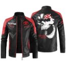 Custom Name Toyota Racing Contrast Leather Jacket - Personalized Logo Car Motorcycle Model