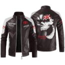 Custom Name Toyota Racing Contrast Leather Jacket - Personalized Logo Car Motorcycle Model