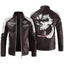 Custom Name Toyota Trd Contrast Leather Jacket - Personalized Logo Car Motorcycle Model