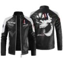 Custom Name Zl1 Contrast Leather Jacket - Personalized Logo Car Motorcycle Model