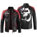 Agco Contrast Leather Jacket, Vintage Style Jacket, Customize Name And Any Logo And Car, Motor Model