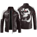 Agco Contrast Leather Jacket, Vintage Style Jacket, Customize Name And Any Logo And Car, Motor Model