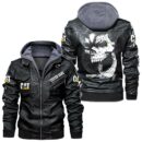 Custom Name Caterpillar Skull Leather Jacket - Personalized Logo Car Motorcycle Model