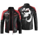 Custom Name Austin Healey Contrast Leather Jacket - Personalized Logo Car Motorcycle Model