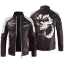 Custom Name Austin Healey Contrast Leather Jacket - Personalized Logo Car Motorcycle Model