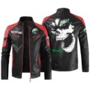 Custom Name Benelli Contrast Leather Jacket - Personalized Logo Car Motorcycle Model