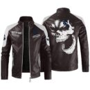 Custom Name Beneteau Contrast Leather Jacket - Personalized Logo Car Motorcycle Model