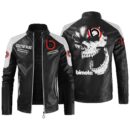 Custom Name Bimota Contrast Leather Jacket - Personalized Logo Car Motorcycle Model