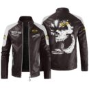 Custom Name Boss Hoss Contrast Leather Jacket - Personalized Logo Car Motorcycle Model