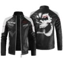Custom Name Boston Whaler Contrast Leather Jacket - Personalized Logo Car Motorcycle Model