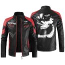 Custom Name Buell Motorcycles Contrast Leather Jacket - Personalized Logo Car Motorcycle Model