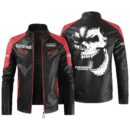 Custom Name Evinrude Outboard Motors Contrast Leather Jacket - Personalized Logo Car Motorcycle Model