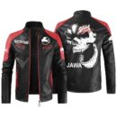 Custom Name Iveco Contrast Leather Jacket - Personalized Logo Car Motorcycle Model