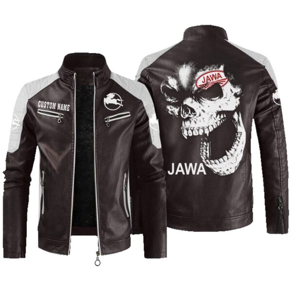 Custom Name Iveco Contrast Leather Jacket - Personalized Logo Car Motorcycle Model - Image 3