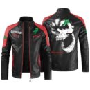 Custom Name Kverneland Contrast Leather Jacket - Personalized Logo Car Motorcycle Model