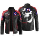 Custom Name Lambretta Contrast Leather Jacket - Personalized Logo Car Motorcycle Model