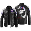 Custom Name Lambretta Contrast Leather Jacket - Personalized Logo Car Motorcycle Model
