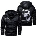 Custom Name Chrysler Skull Leather Jacket - Personalized Logo Car Motorcycle Model