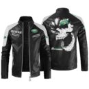 Custom Name Land Rover Defender Contrast Leather Jacket - Personalized Logo Car Motorcycle Model