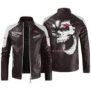 Custom Name Mccormick Contrast Leather Jacket - Personalized Logo Car Motorcycle Model