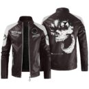 Custom Name Messerschmitt Contrast Leather Jacket - Personalized Logo Car Motorcycle Model