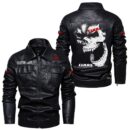 Custom Name Claas Skull Leather Jacket - Personalized Logo Car Motorcycle Model