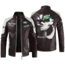 Custom Name Range Rover Contrast Leather Jacket - Personalized Logo Car Motorcycle Model
