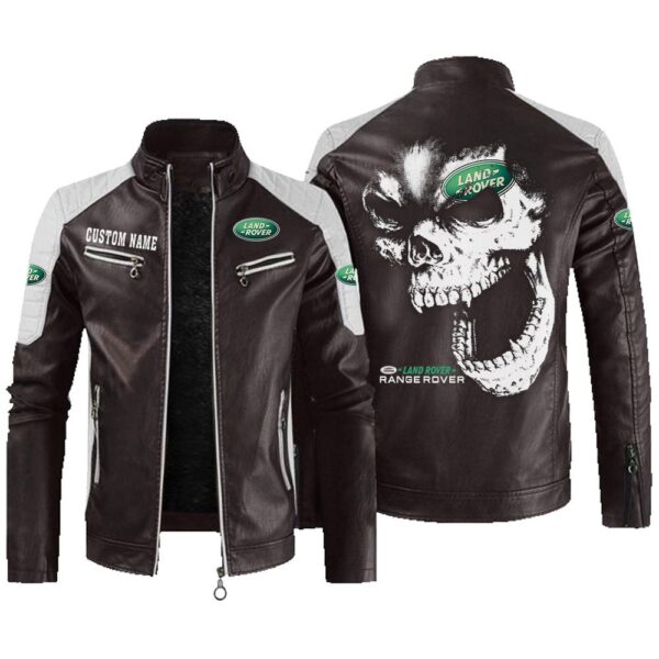 Custom Name Range Rover Contrast Leather Jacket - Personalized Logo Car Motorcycle Model - Image 3