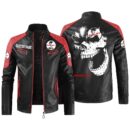 Custom Name Shelby Contrast Leather Jacket - Personalized Logo Car Motorcycle Model