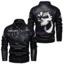Custom Name Daf Skull Leather Jacket - Personalized Logo Car Motorcycle Model