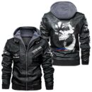 Custom Name Daf Skull Leather Jacket - Personalized Logo Car Motorcycle Model