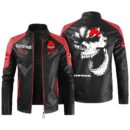 Custom Name Ursus Contrast Leather Jacket - Personalized Logo Car Motorcycle Model