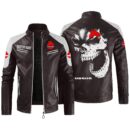 Custom Name Ursus Contrast Leather Jacket - Personalized Logo Car Motorcycle Model