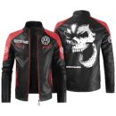 Custom Name Volkswagen Corrado G60 Contrast Leather Jacket - Personalized Logo Car Motorcycle Model