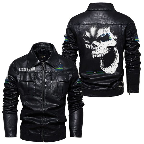 Custom Name Deutz Fahr Skull Leather Jacket - Personalized Logo Car Motorcycle Model - Image 7
