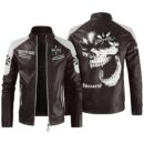 Custom Name West Coast Choppers Contrast Leather Jacket - Personalized Logo Car Motorcycle Model