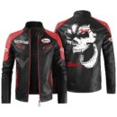 Custom Name Zetor Contrast Leather Jacket - Personalized Logo Car Motorcycle Model
