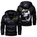 Custom Name Dewalt Skull Leather Jacket - Personalized Logo Car Motorcycle Model