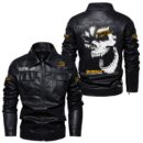 Custom Name Dewalt Skull Leather Jacket - Personalized Logo Car Motorcycle Model
