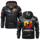 Abarth Plaid, Flannel Jacket, Pu Leather Jacket, Personalized Name Any Car, Motorcycle Brand Or Model