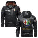 Alfa Romeo Plaid, Flannel Jacket, Pu Leather Jacket, Personalized Name Any Car, Motorcycle Brand Or Model
