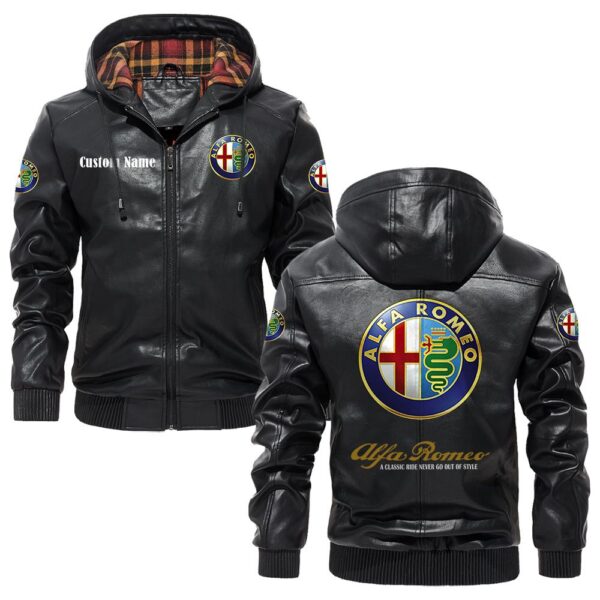 Alfa Romeo Plaid, Flannel Jacket, Pu Leather Jacket, Personalized Name Any Car, Motorcycle Brand Or Model