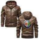 Alfa Romeo Plaid, Flannel Jacket, Pu Leather Jacket, Personalized Name Any Car, Motorcycle Brand Or Model