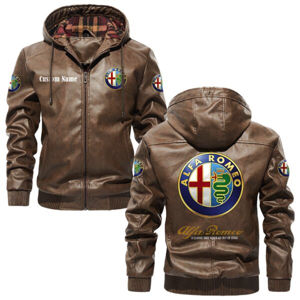 Alfa Romeo Plaid, Flannel Jacket, Pu Leather Jacket, Personalized Name Any Car, Motorcycle Brand Or Model - Image 3