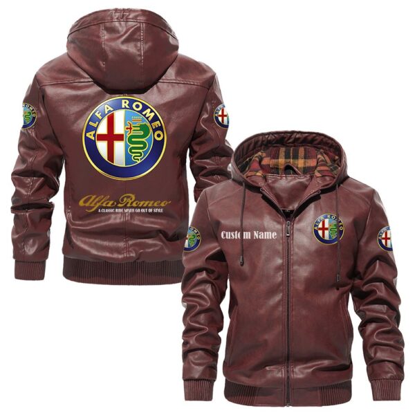 Alfa Romeo Plaid, Flannel Jacket, Pu Leather Jacket, Personalized Name Any Car, Motorcycle Brand Or Model - Image 2
