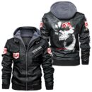 Custom Name Dodge Challenger Skull Leather Jacket - Personalized Logo Car Motorcycle Model