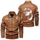Custom Name Dodge Charger Skull Leather Jacket - Personalized Logo Car Motorcycle Model