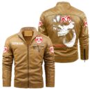 Custom Name Dodge Charger Skull Leather Jacket - Personalized Logo Car Motorcycle Model