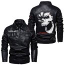 Custom Name Dodge Skull Leather Jacket - Personalized Logo Car Motorcycle Model